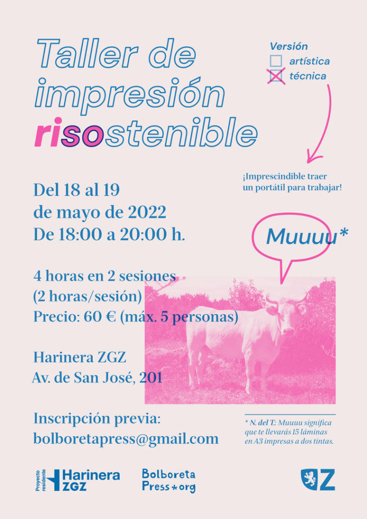 Bolboreta Press presenta_Taller de impresión en risografía en Zaragoza mayo 2022